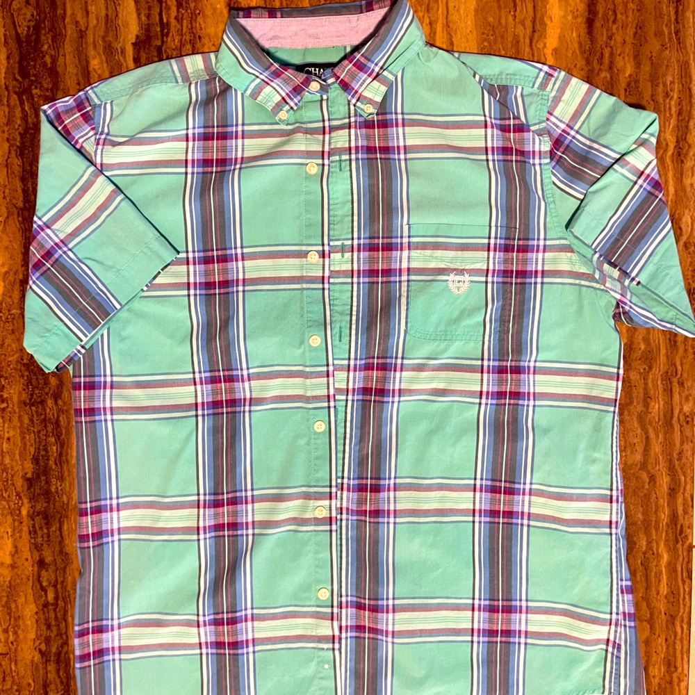 Mens Chaps Button Down Shirt short Sleve